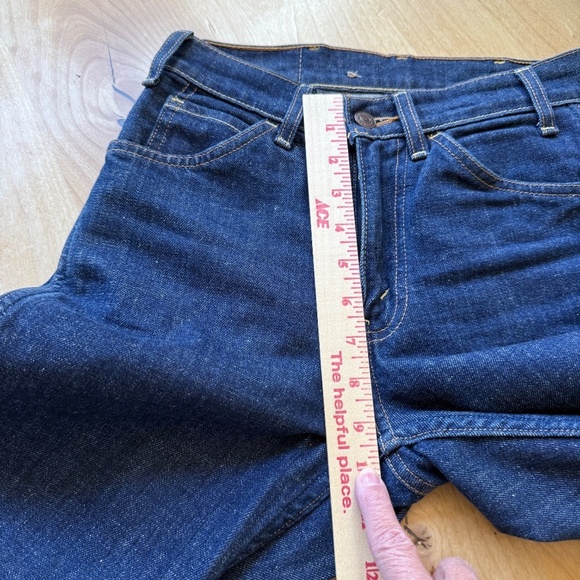 LEVIS VTG 606 JEAN BIG E ORANGE TAB STRAIGHT LEG DARK BLUE RIGID DENIM WOMENS 25 - Picture 6 of 12